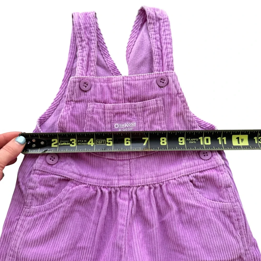 OshKosh B'gosh Corduroy Overalls Toddler 18M Purple Vintage Bibs 816-0008 90 Y2K